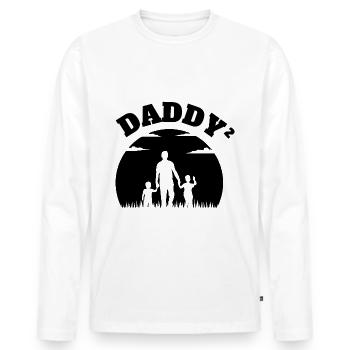 Proud Father Kid Boy Black - Men's Premium Organic Long Sleeve Shirt - white - Front - Nico (187cm)