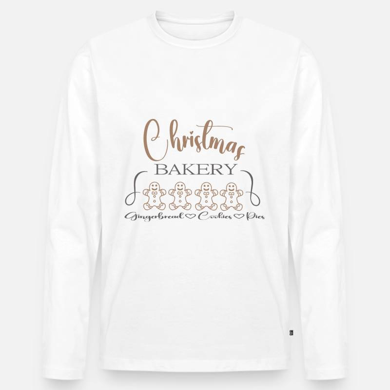 Christmas Bakery - Männer Premium Bio Langarmshirt - Weiß