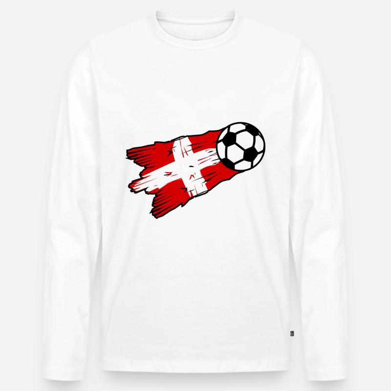 Schweizer Fußball - Männer Premium Bio Langarmshirt - Weiß