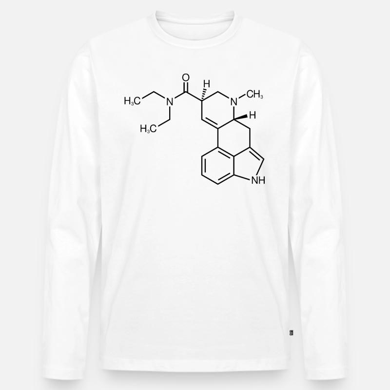 LSD Molekül Struktur - Männer Premium Bio Langarmshirt - Weiß