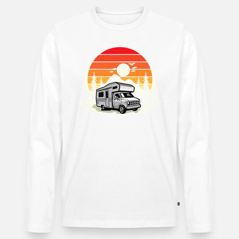 Camping Camper Campen - Männer Premium Bio Langarmshirt - Weiß
