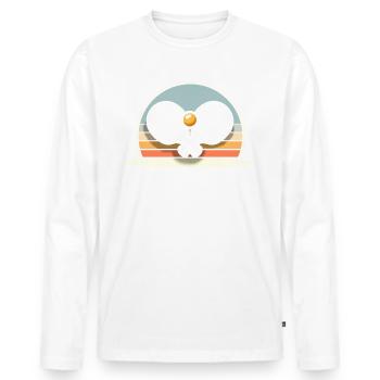 Équipe de tennis de table - T-shirt manches longues Premium bio Homme - blanc - Devant - Nico (187cm)