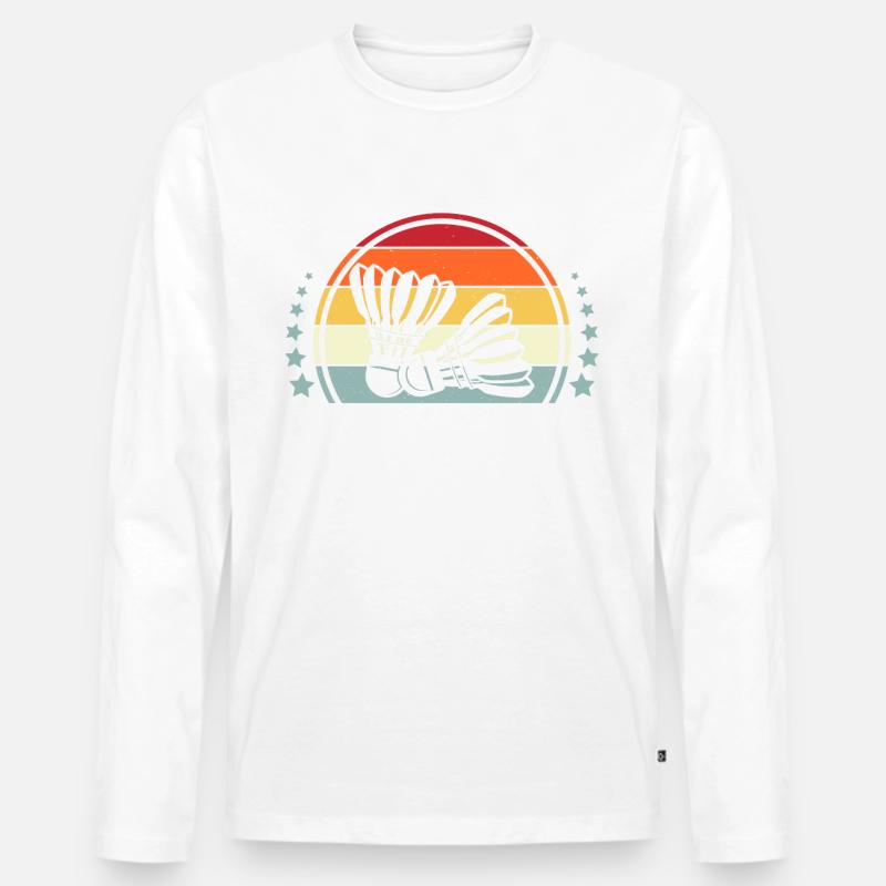 Badminton - Männer Premium Bio Langarmshirt - Weiß