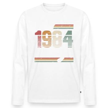 1984 Année de naissance 40e anniversaire Millésime - T-shirt manches longues Premium bio Homme - blanc - Devant - Nico (187cm)