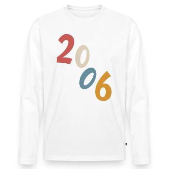18ème anniversaire 2006 millésime millésime - T-shirt manches longues Premium bio Homme - blanc - Devant - Nico (187cm)