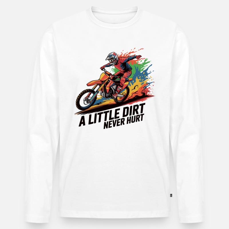 Motocross: Dreckige Leidenschaft - Männer Premium Bio Langarmshirt - Weiß