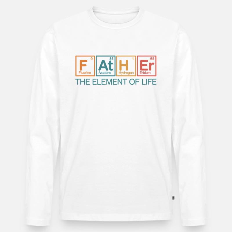 Vater – Das Element des Lebens - Männer Premium Bio Langarmshirt - Weiß