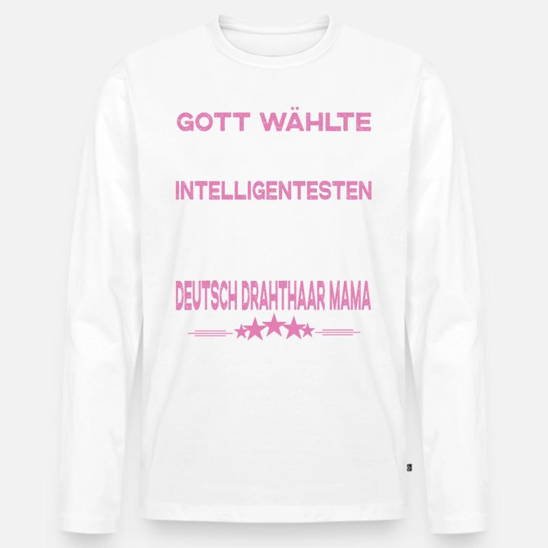 Deutsch Drahthaar - Deutsch Drahthaar Hund - Männer Premium Bio Langarmshirt - Weiß