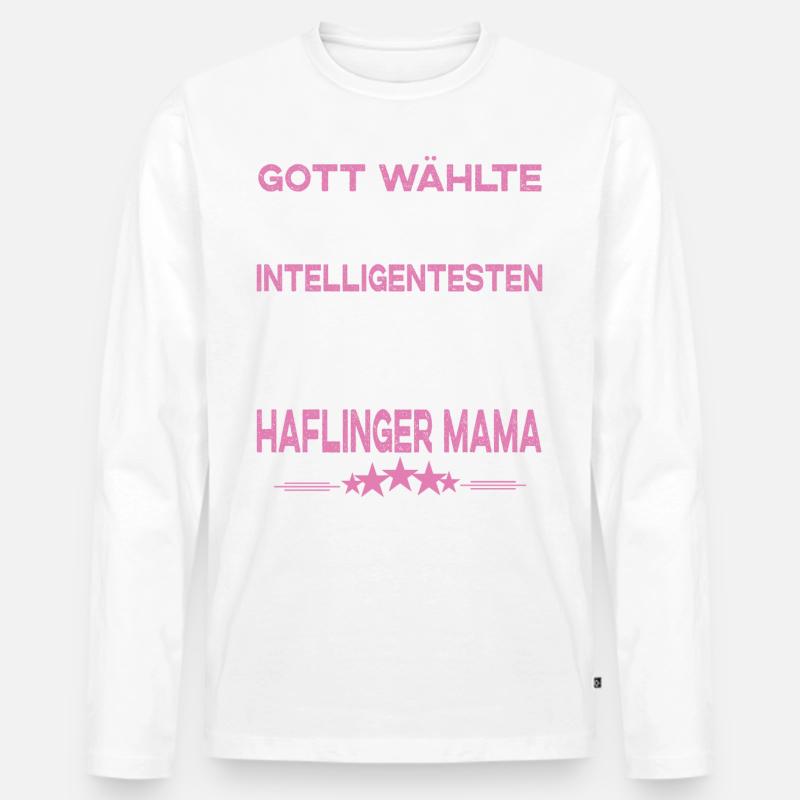 Haflinger Pferd - Haflinger - Männer Premium Bio Langarmshirt - Weiß