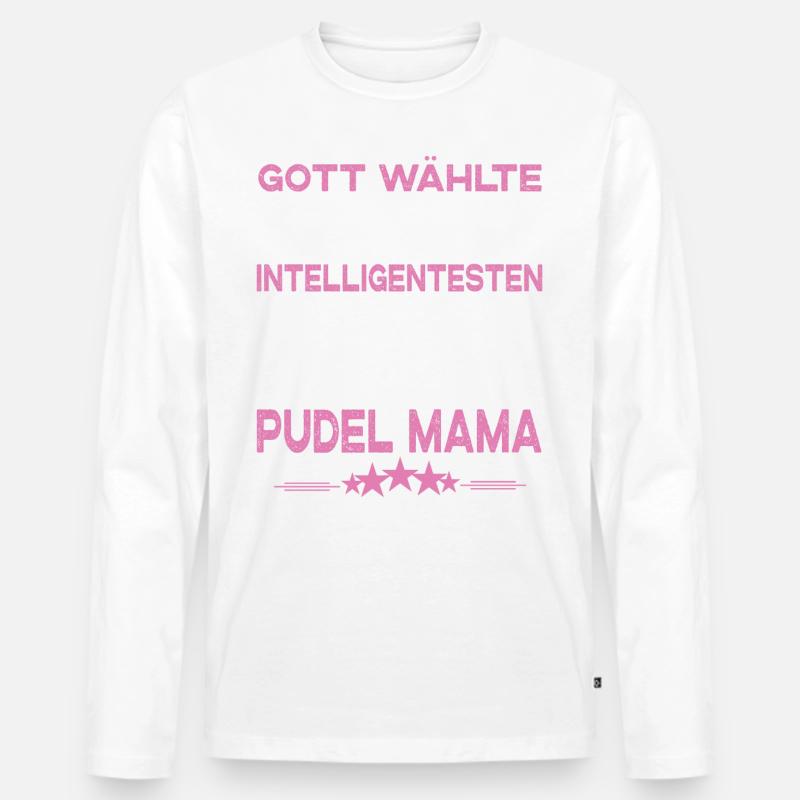Pudel - Männer Premium Bio Langarmshirt - Weiß