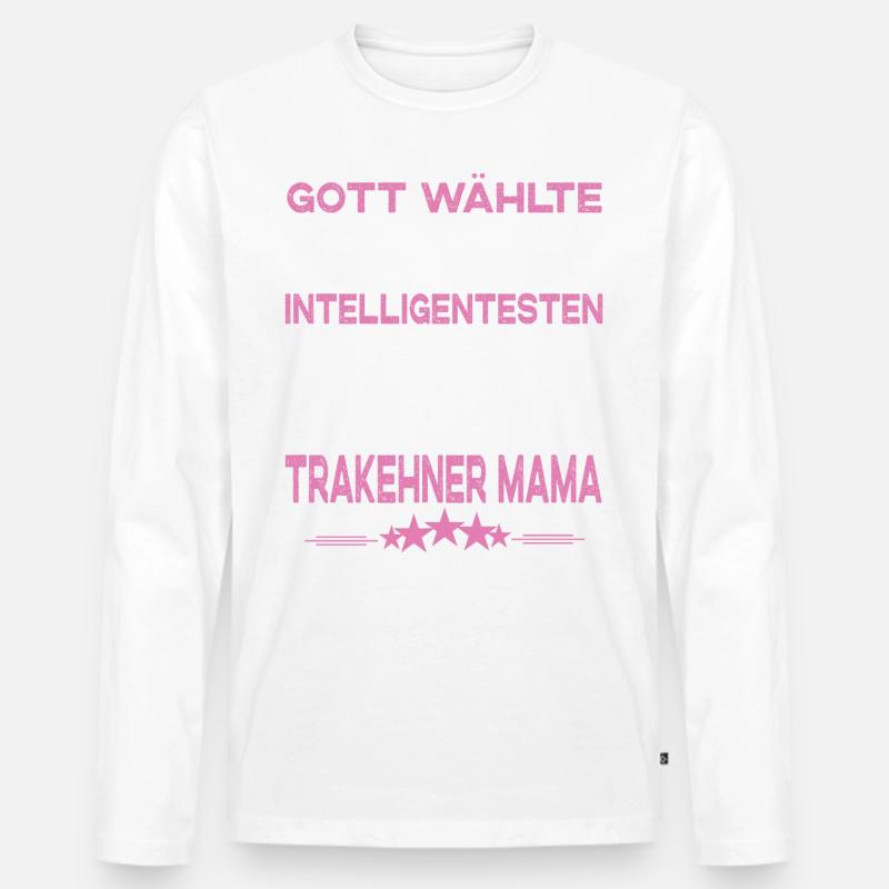 Trakehner Mama - Männer Premium Bio Langarmshirt - Weiß