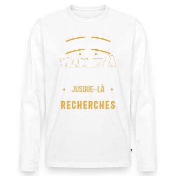 Anniversaire 53 ans, idée cadeau date de naissance - T-shirt manches longues Premium bio Homme - blanc - Devant - Nico (187cm)