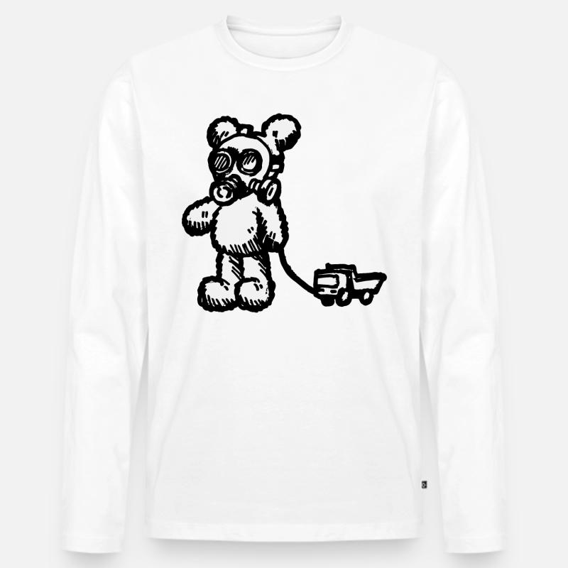 Krieg - Männer Premium Bio Langarmshirt - Weiß