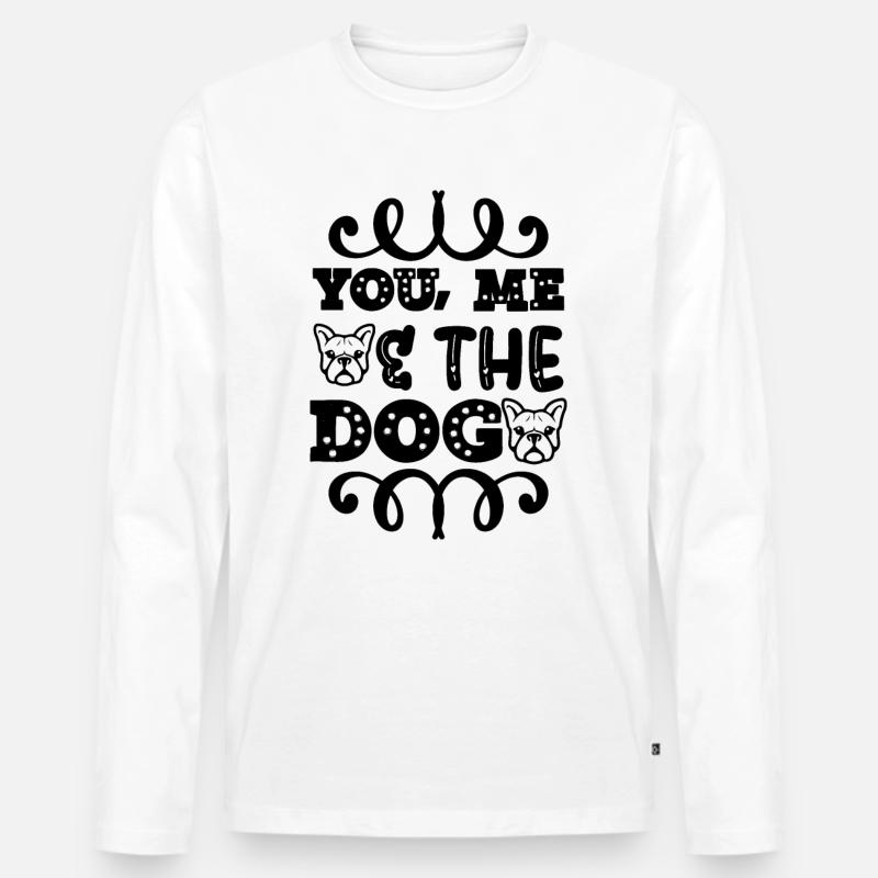 Du ich die Hunde - Männer Premium Bio Langarmshirt - Weiß