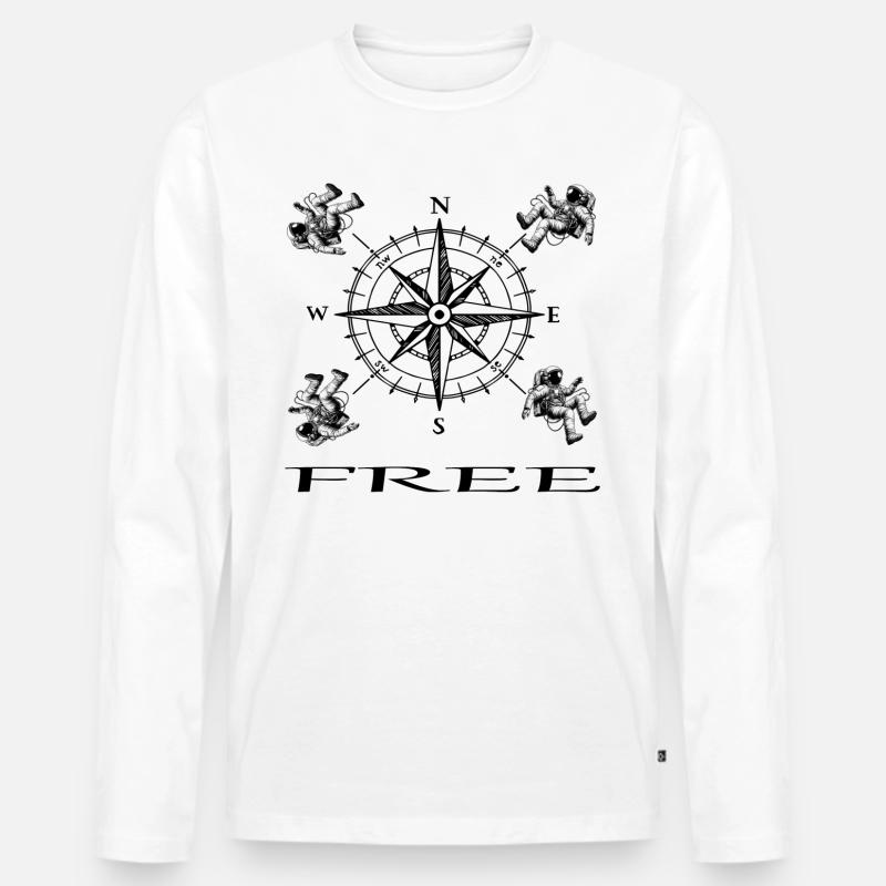 Astronaut - Männer Premium Bio Langarmshirt - Weiß