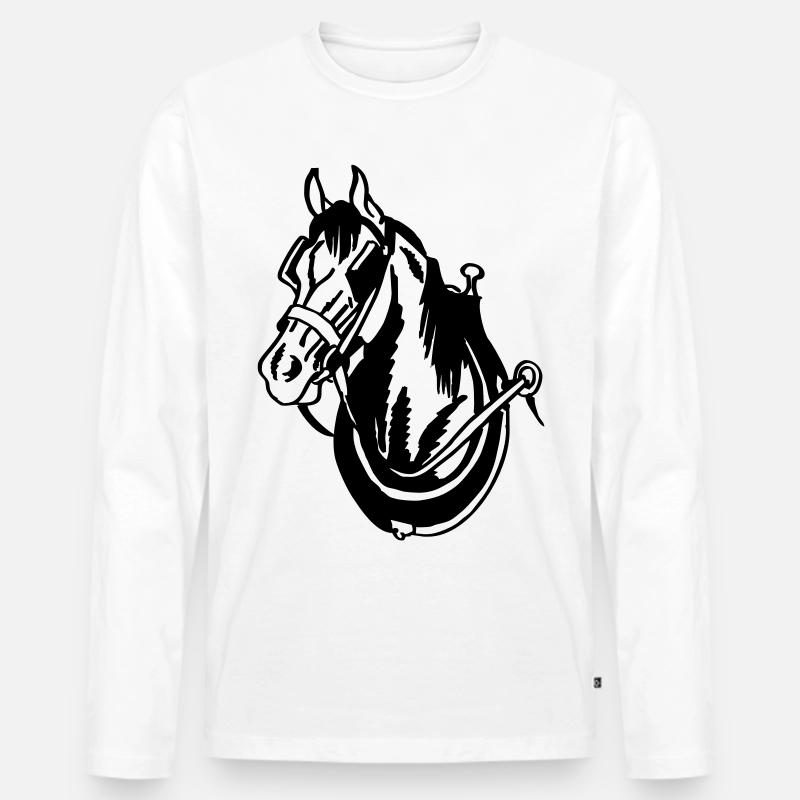 Pferdeanhängerkupplung - Männer Premium Bio Langarmshirt - Weiß