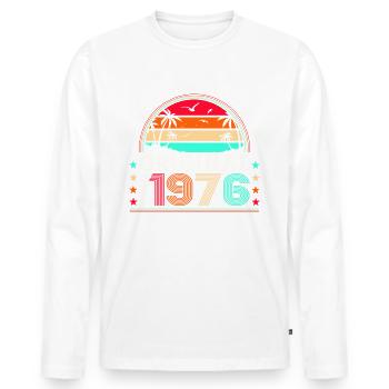 Original October 1976 46th Birthday Gift Cool - Men's Premium Organic Long Sleeve Shirt - white - Front - Nico (187cm)