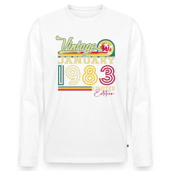 Born 1983 January 40th birthday Gift man - Men's Premium Organic Long Sleeve Shirt - white - Front - Nico (187cm)