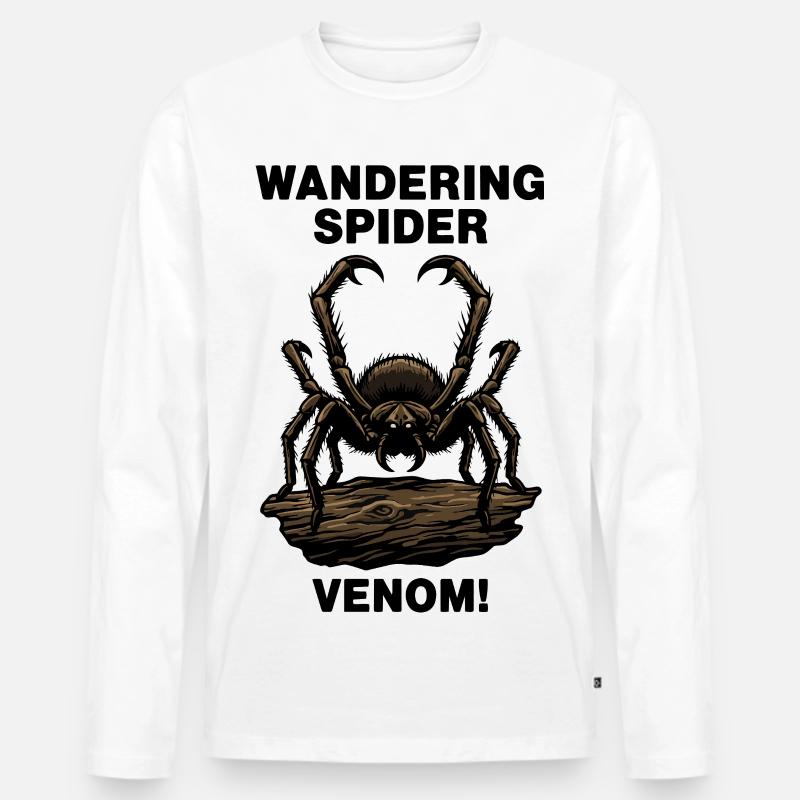 Bananenspinnen-Gift Gefahr Wandernde Spinne - Männer Premium Bio Langarmshirt - Weiß