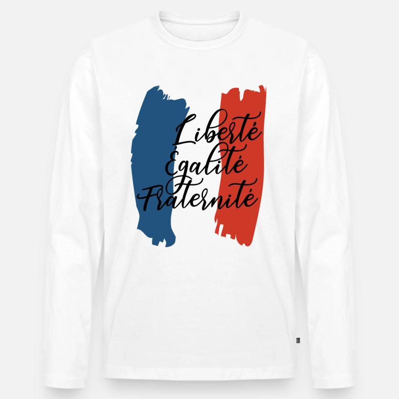 Liberté Égalité Fraternité - Männer Premium Bio Langarmshirt - Weiß