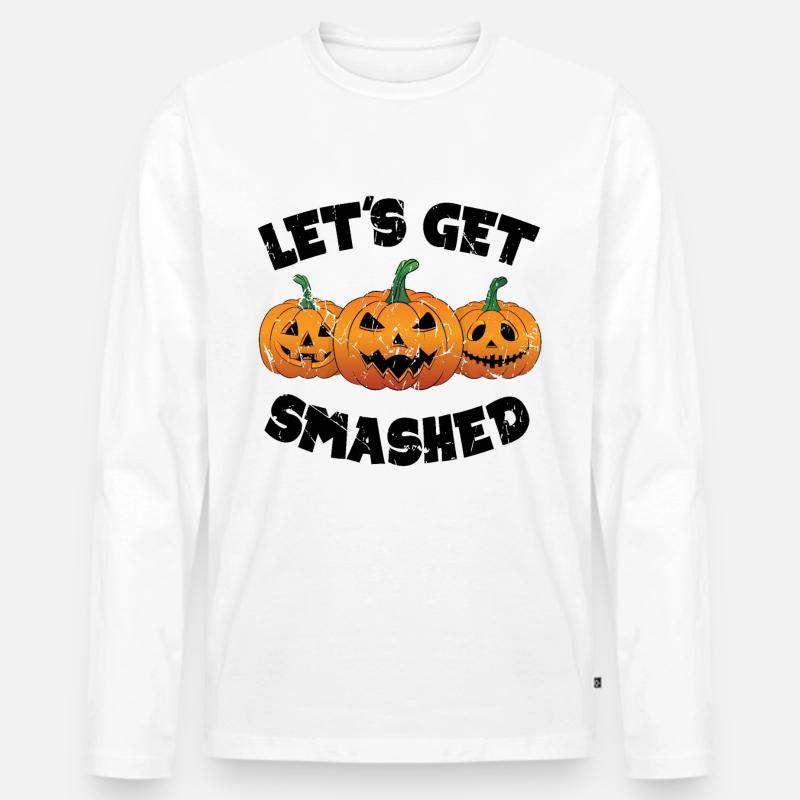 Lass uns Smashed Pumpkin bekommen - Männer Premium Bio Langarmshirt - Weiß