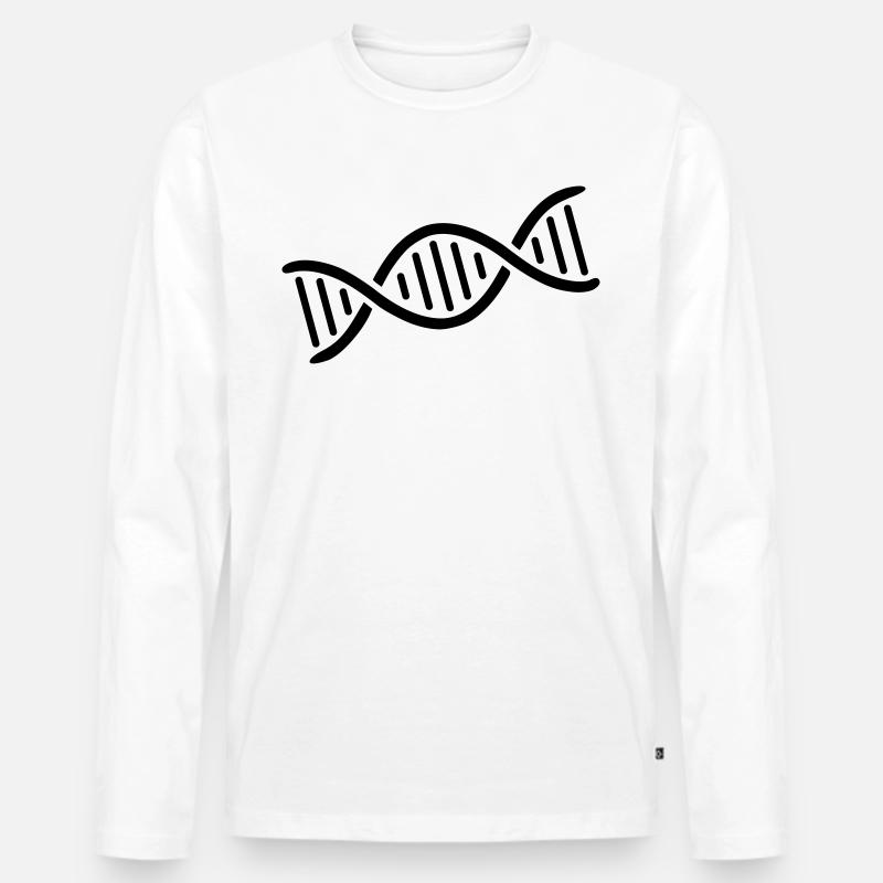 DNA Doppelhelix Logo - Männer Premium Bio Langarmshirt - Weiß