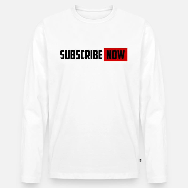 sub jetzt - Männer Premium Bio Langarmshirt - Weiß
