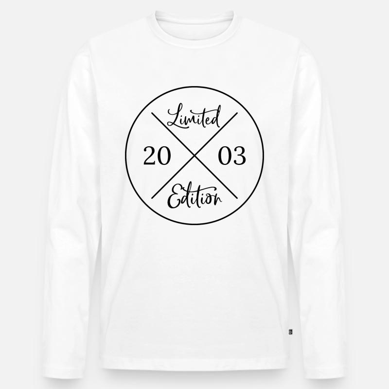 Limited Edition 2003 - Männer Premium Bio Langarmshirt - Weiß