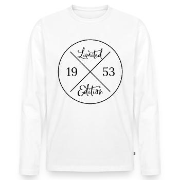 Édition limitée 1953 Cadeau - T-shirt manches longues Premium bio Homme - blanc - Devant - Nico (187cm)