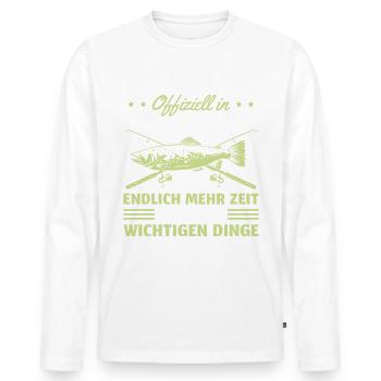 Angler in Altersteilzeit Angehender Rentner - Männer Premium Bio Langarmshirt - Weiß - Vorne - Nico (187cm)