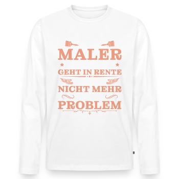 Rentner Malermeister in Rente Maler Ruhestand - Männer Premium Bio Langarmshirt - Weiß - Vorne - Nico (187cm)