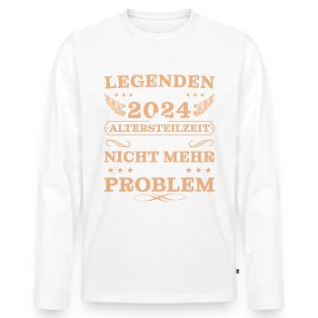 Angehender Rentner 2024 Legende in Altersteilzeit - Männer Premium Bio Langarmshirt - Weiß - Vorne - Nico (187cm)