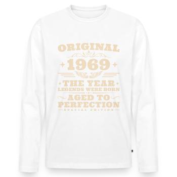 1969 Jahrgang Vintage Geburtstag 55 Jahre - Männer Premium Bio Langarmshirt - Weiß - Vorne - Nico (187cm)