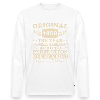 Original Jahrgang 1959 Geburtstag Vintage Geschenk - Männer Premium Bio Langarmshirt - Weiß - Vorne - Nico (187cm)