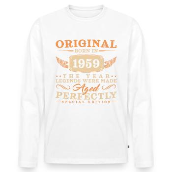 Original 1959 Jahrgang geboren Vintage Geburtstag - Männer Premium Bio Langarmshirt - Weiß - Vorne - Nico (187cm)