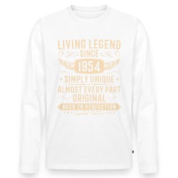 1954 Jahrgang Einfach Einzigartig Geburtstag - Männer Premium Bio Langarmshirt - Weiß - Vorne - Nico (187cm)
