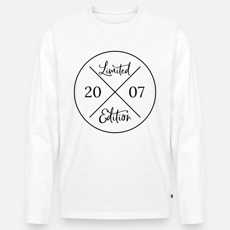 Limited edition 2007 - 19. Geburtstag Geschenk - Männer Premium Bio Langarmshirt - Weiß