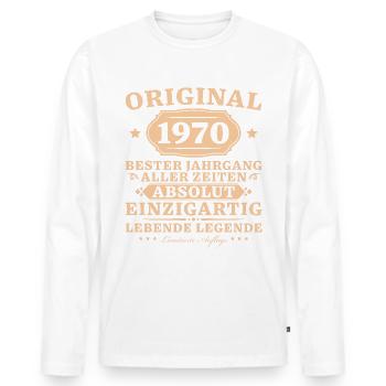 Original 1970 Bester Jahrgang Geburtstag Geschenk - Männer Premium Bio Langarmshirt - Weiß - Vorne - Nico (187cm)