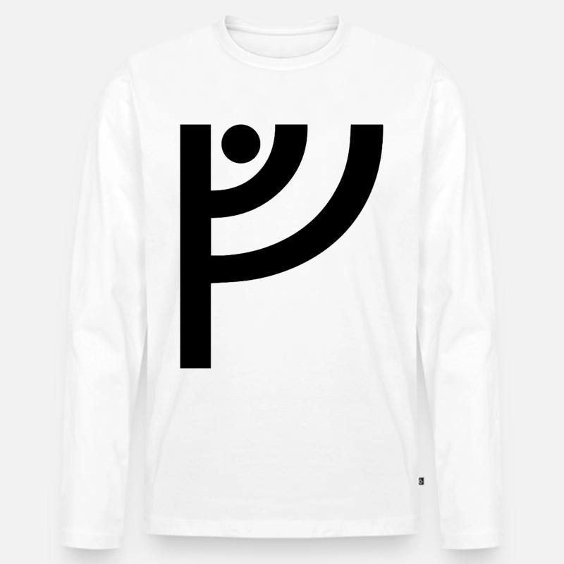 V Wikinger-Rune - Männer Premium Bio Langarmshirt - Weiß