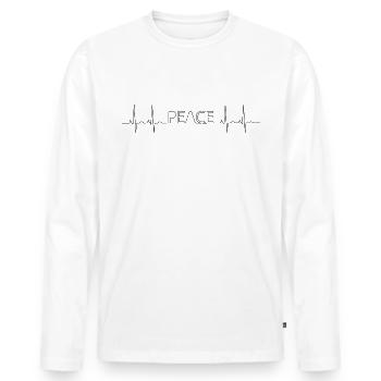 Peace EKG - Männer Premium Bio Langarmshirt - Weiß - Vorne - Nico (187cm)