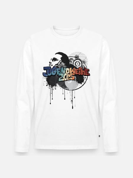 Jugendweihe 2025 Jugendweiheshirt - Männer Premium Bio Langarmshirt - Weiß