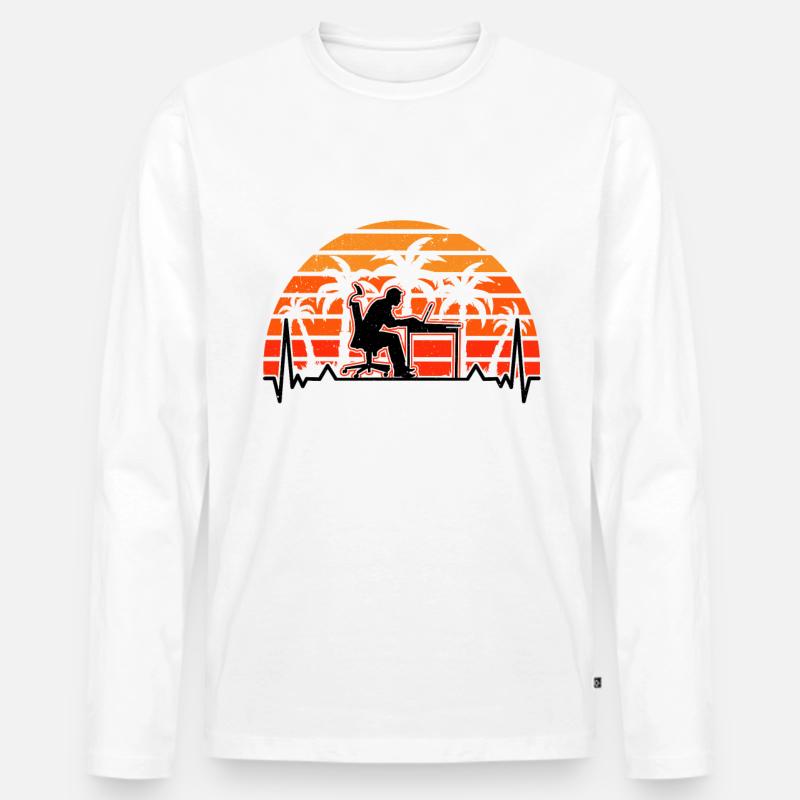 Informatiker Herzschlag Programmierer Computer - Männer Premium Bio Langarmshirt - Weiß
