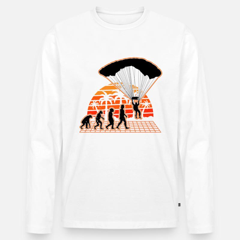 Parachutist Evolution Sunset Parachute - Men's Premium Organic Long Sleeve Shirt - white
