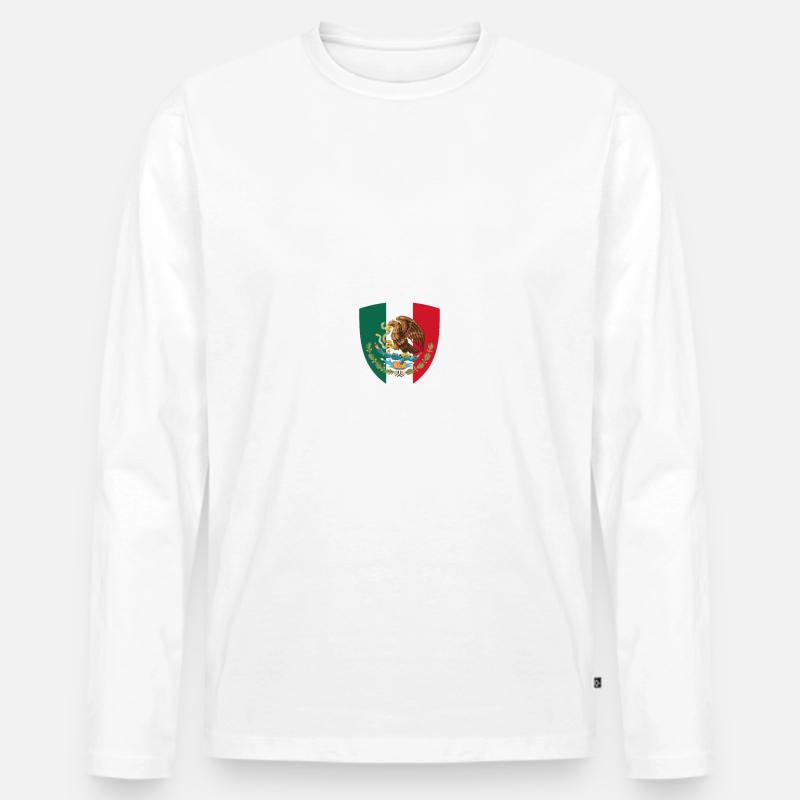 Mexiko - Männer Premium Bio Langarmshirt - Weiß