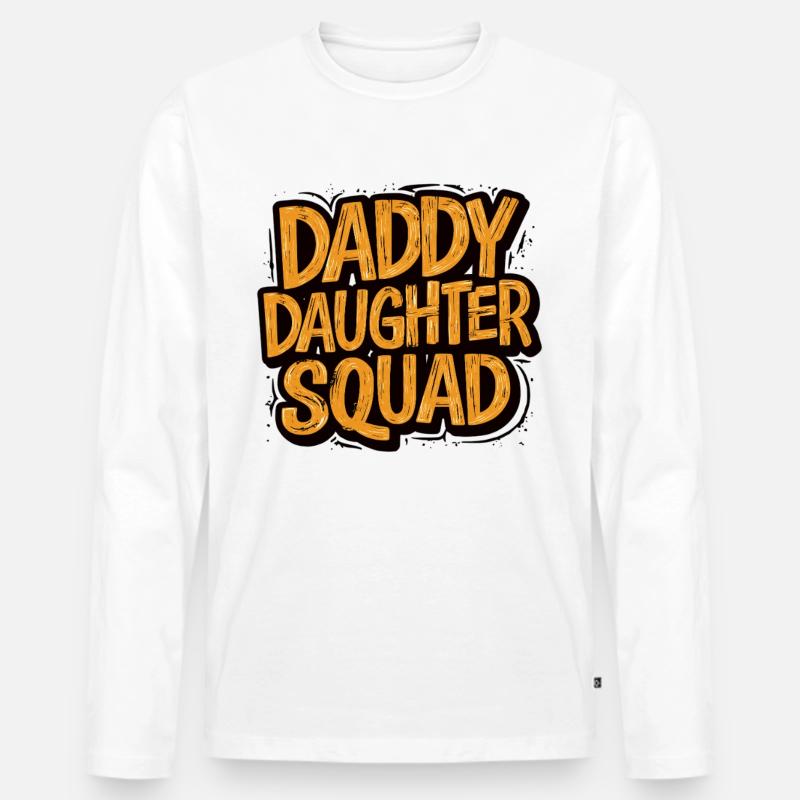 Daddy Daughter Squad Shirt - Männer Premium Bio Langarmshirt - Weiß