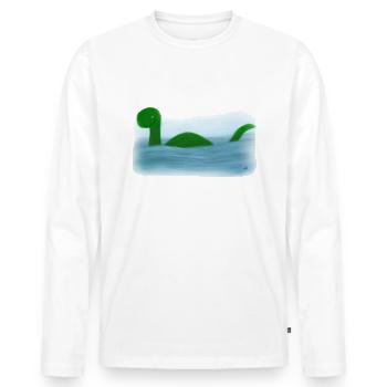 Het Monster van Loch Nessie - Men's Premium Organic Long Sleeve Shirt - white - Front - Nico (187cm)