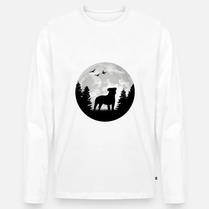 Jack Russell Terrier Mond - Männer Premium Bio Langarmshirt - Weiß
