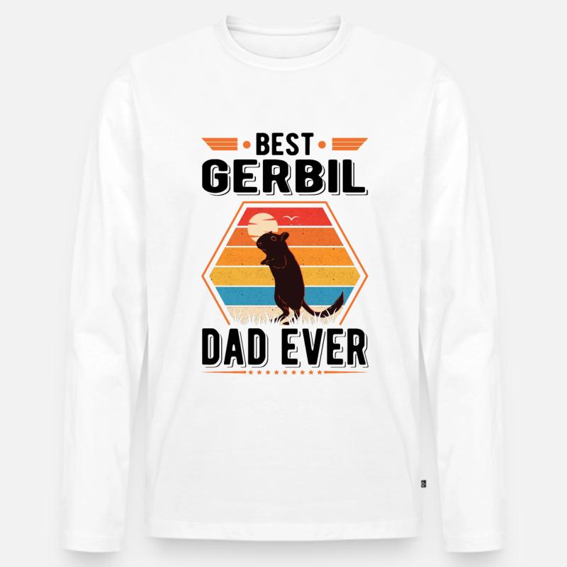 Best Gerbil Dad Ever Rennmaus - Männer Premium Bio Langarmshirt - Weiß