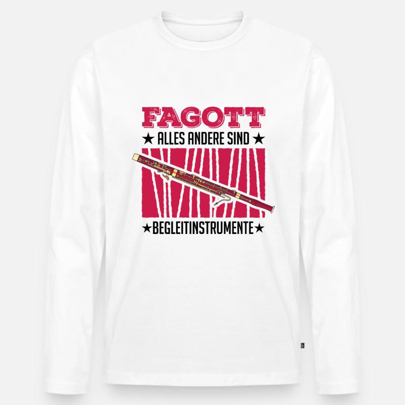 Fagott Alles andere sind Begleitinstrumente - Männer Premium Bio Langarmshirt - Weiß