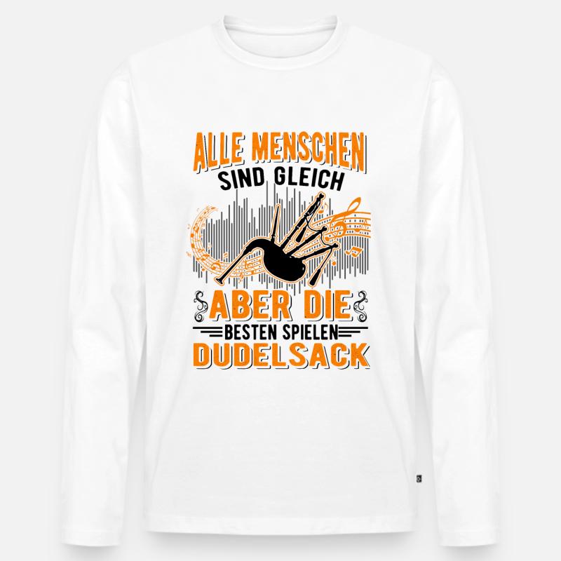 Dudelsack Dudelsackspieler - Männer Premium Bio Langarmshirt - Weiß